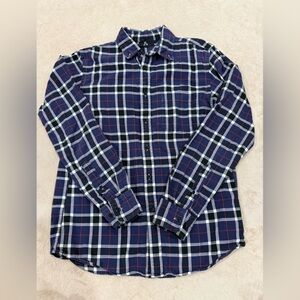 Uniqlo Navy and White Plaid Shirt